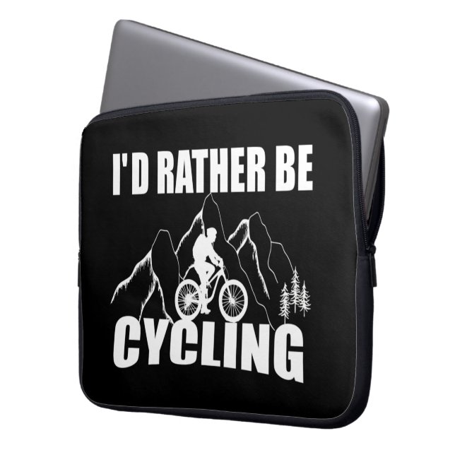 Funny cycling quote laptop sleeve (Voorkant Links)