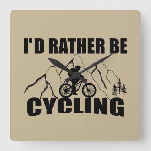 Funny cycling quote vierkante klok (Voorkant)