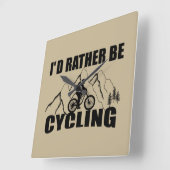 Funny cycling quote vierkante klok (Hoek)