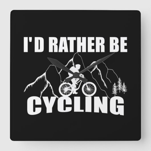 Funny cycling quote vierkante klok (Voorkant)