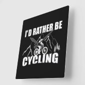 Funny cycling quote vierkante klok (Hoek)