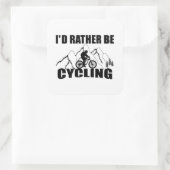 Funny cycling quote vierkante sticker (Tas)