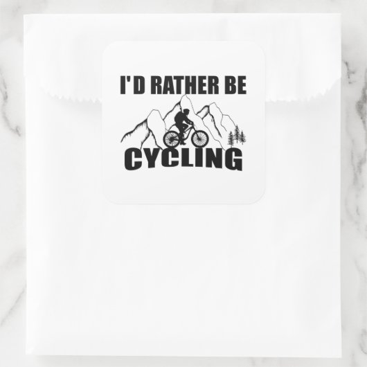 Funny cycling quote vierkante sticker (Tas)