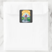 Funny Cycling Vierkante Sticker (Tas)
