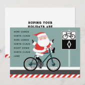 Funny Cyclist Biking Holiday Kerstkaarten (Voorkant / Achterkant)