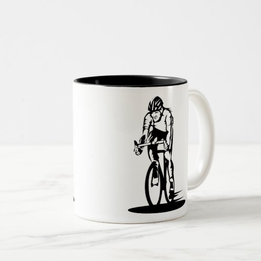 Funny Cyclist Sketch - Cycling Coffee Mok - Biker (Voorkant rechts)