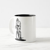 Funny Cyclist Sketch - Cycling Coffee Mok - Biker (Voorkant links)