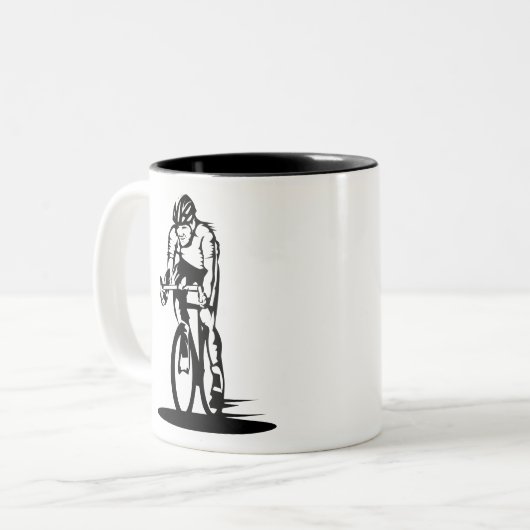 Funny Cyclist Sketch - Cycling Coffee Mok - Biker (Voorkant links)