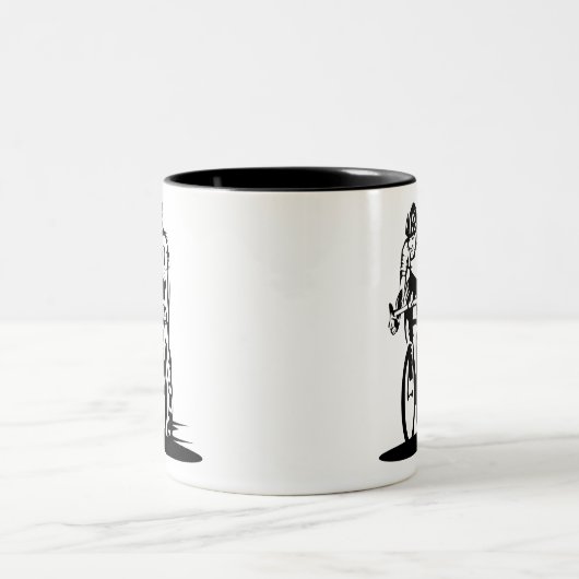 Funny Cyclist Sketch - Cycling Coffee Mok - Biker (Center)