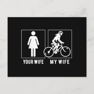 FUNNY CYCLUS - UW VROUW - MIJN VROUWELIJKE CYCLIST BRIEFKAART