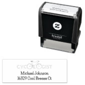 Funny Cycoloog Bike Name & Return Address Zelfinktende Stempel (In situ)