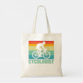 Funny Cycoloog Biking Psychology Cycling Premium Tote Bag (Achterkant)