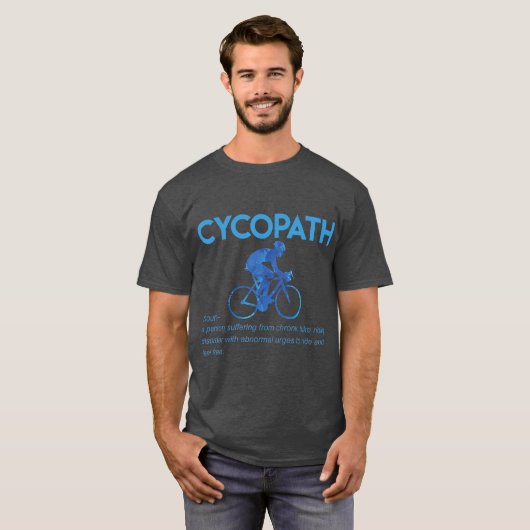 Funny Cycopath Humor Cycling T-shirt (Voorkant volledig)