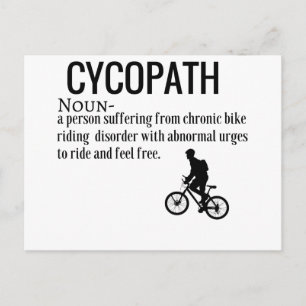 Funny Cycopath Noun Design Dictionary Definition Briefkaart