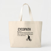 Funny Cycopath Noun Design Dictionary Definition Grote Tote Bag (Voorkant)