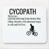Funny Cycopath Noun Design Dictionary Definition Muismat (Voorkant)