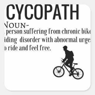 Funny Cycopath Noun Design Dictionary Definition Vierkante Sticker