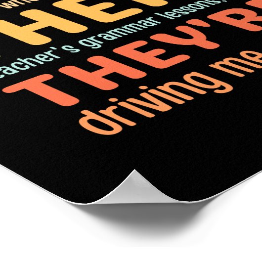 Funny Daar Hun Engelse Grammar Leraar Poster (Hoek)