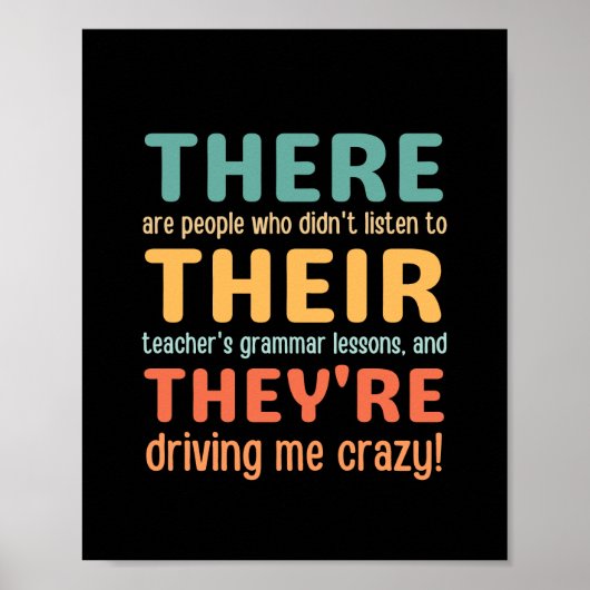 Funny Daar Hun Engelse Grammar Leraar Poster (Voorkant)