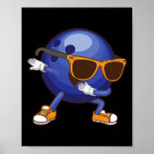 Funny Dabbing Bowling Gift for Bowler Dancer Kinde Poster (Voorkant)
