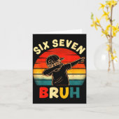 Funny Dabbing Boy Six Seven Bruh 67 Meme 6 7 Slang Kaart (Gele Bloem)