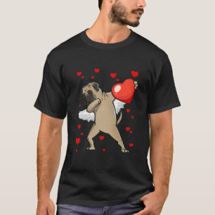 Funny Dabbing Bullmastiff Dog Heart Valentijns Da T-shirt