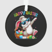 Funny Dabbing Bunny Easter Happy Easter Ornament (achterkant)
