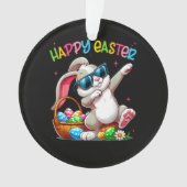 Funny Dabbing Bunny Easter Happy Easter Ornament (voorkant)