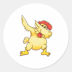 Funny Dabbing Chicken Lover Cool Dab Party Ronde Sticker