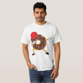 Funny Dabbing Chocolate Sprinkles Donut T-shirt (Voorkant volledig)