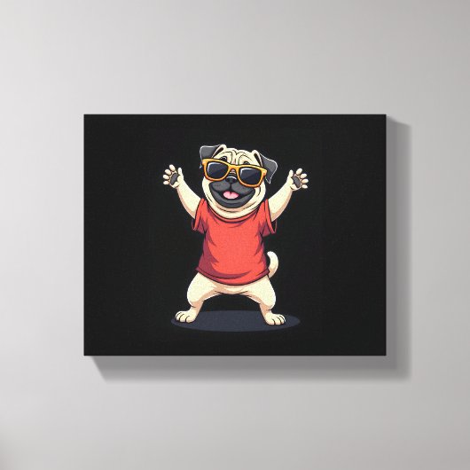 Funny Dabbing Dab Pug Dog Pets Dance Animal Puppy Canvas Afdruk (Voorkant)
