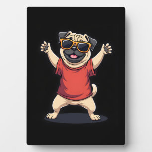 Funny Dabbing Dab Pug Dog Pets Dance Animal Puppy Fotoplaat