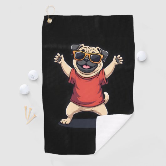 Funny Dabbing Dab Pug Dog Pets Dance Animal Puppy Golfhanddoek (Insitu)