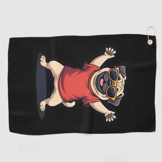 Funny Dabbing Dab Pug Dog Pets Dance Animal Puppy Golfhanddoek (Horizontaal)