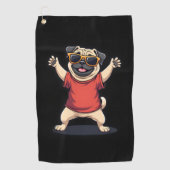 Funny Dabbing Dab Pug Dog Pets Dance Animal Puppy Golfhanddoek (Voorkant)