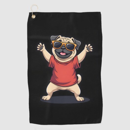 Funny Dabbing Dab Pug Dog Pets Dance Animal Puppy Golfhanddoek (Voorkant)