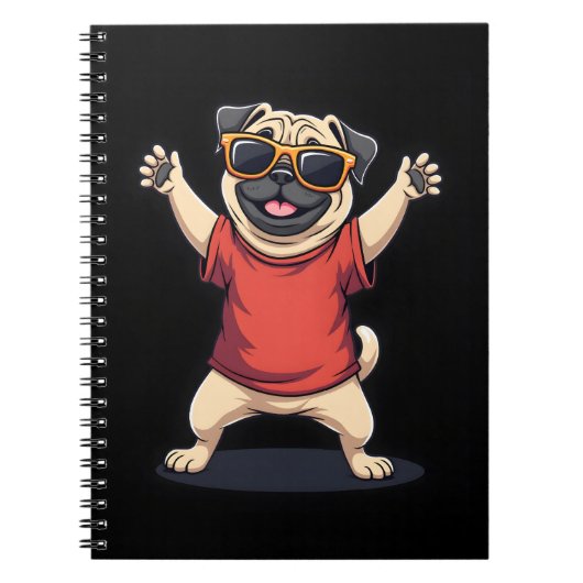 Funny Dabbing Dab Pug Dog Pets Dance Animal Puppy Notitieboek (Voorkant)