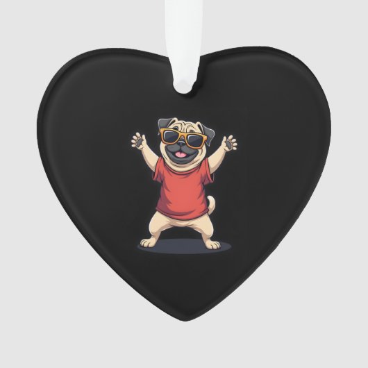Funny Dabbing Dab Pug Dog Pets Dance Animal Puppy  Ornament (voorkant)