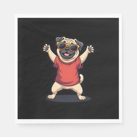 Funny Dabbing Dab Pug Dog Pets Dance Animal Puppy Servet (Voorkant)