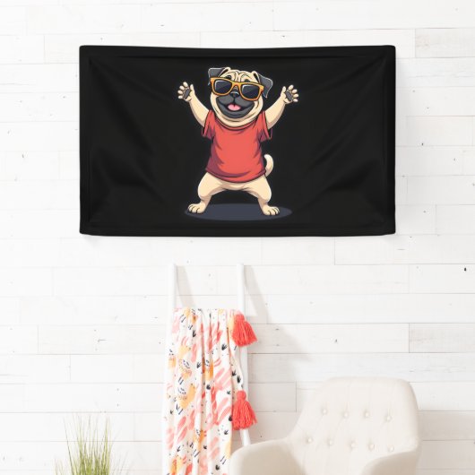 Funny Dabbing Dab Pug Dog Pets Dance Animal Puppy Spandoek (Insitu)