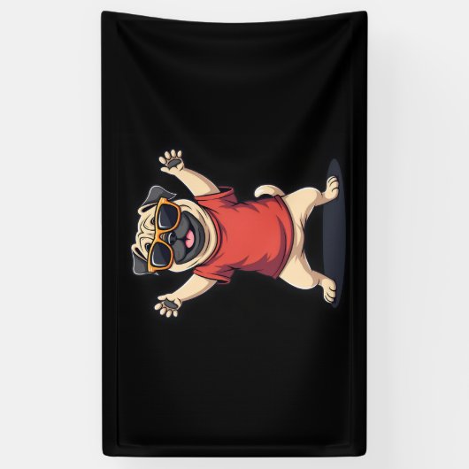 Funny Dabbing Dab Pug Dog Pets Dance Animal Puppy Spandoek (Verticaal)
