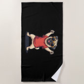 Funny Dabbing Dab Pug Dog Pets Dance Animal Puppy Strandlaken (Voorkant)