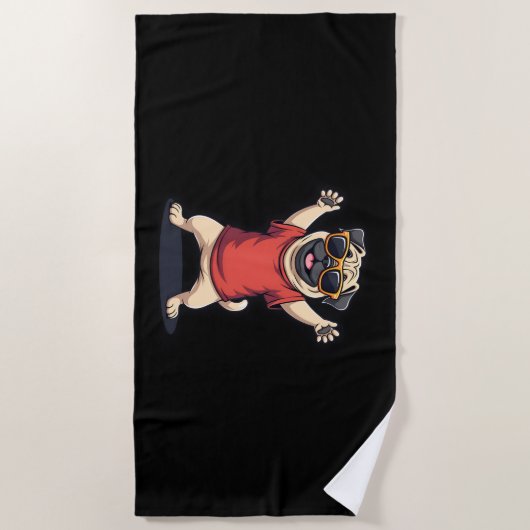 Funny Dabbing Dab Pug Dog Pets Dance Animal Puppy Strandlaken (Voorkant)