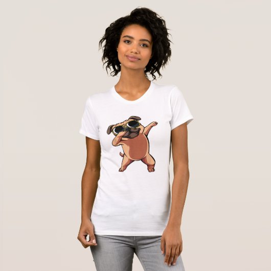 Funny Dabbing Dab Pug Dog Pets Dance Animal Puppy T-shirt (Voorkant volledig)