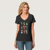 Funny Dabbing Dance Santa Tree Reindeer Cookie Chr T-shirt (Voorkant volledig)