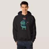Funny Dabbing Dinosaur 4th July Amerisaurus T Rex  Hoodie (Voorkant volledig)