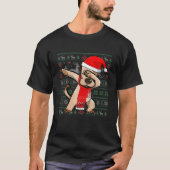 Funny Dabbing Dog Ugly KerstSweater Party Cos. T-shirt (Voorkant)