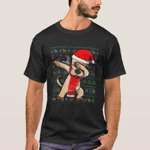 Funny Dabbing Dog Ugly KerstSweater Party Cos. T-shirt