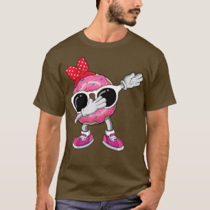 Funny Dabbing Donut Cute Donut Crew Pink Chocolade T-shirt