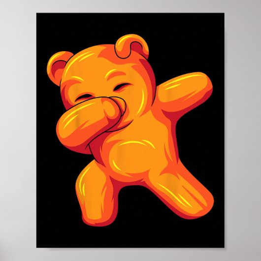 Funny Dabbing Gummy Beer Dancing Gummy Beer Birthd Poster (Voorkant)